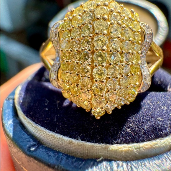 1.00ctw solid 10k gold genuine yellow diamond ring high end - Picture 15 of 16